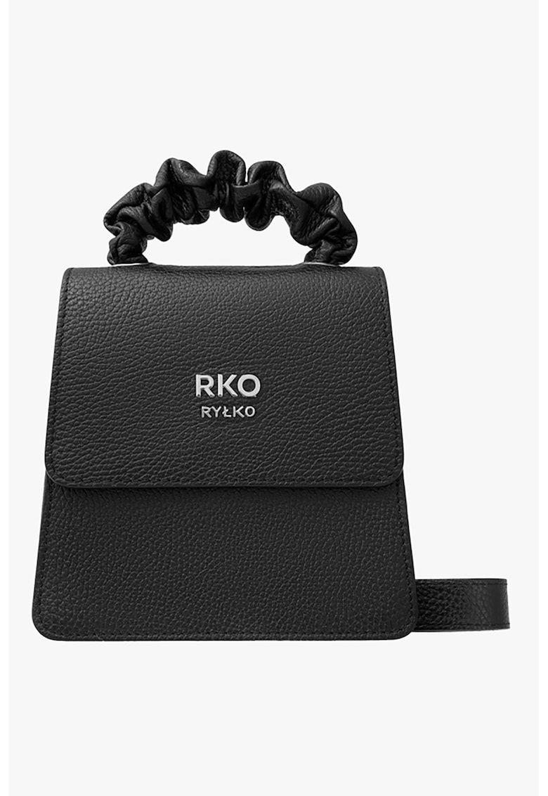 RYLKO - Geanta de piele cu maner si logo - Negru