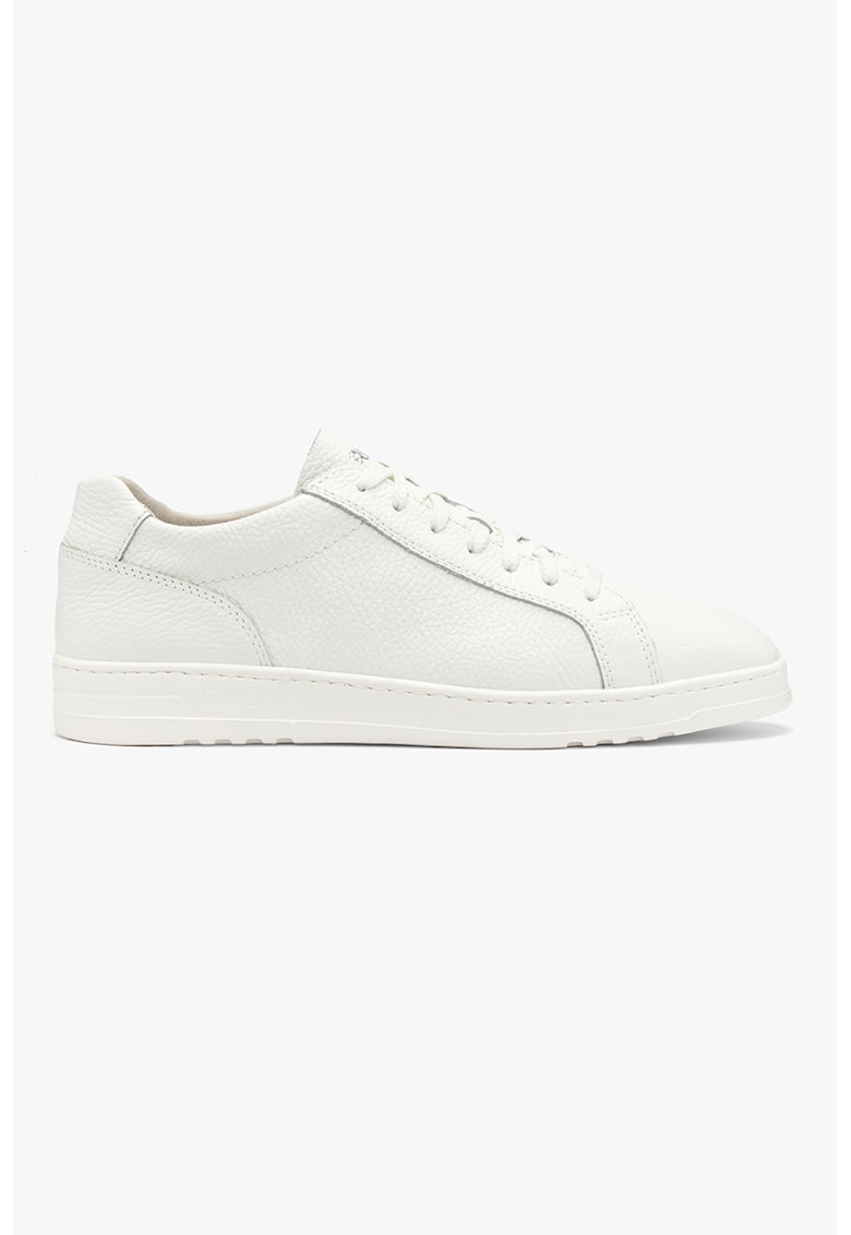 Pantofi sport de piele cu logo - Alb fildes