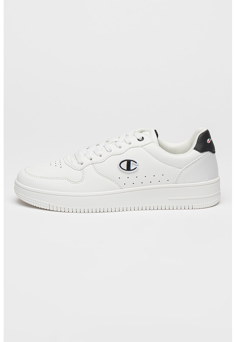 Pantofi sport din piele ecologica cu segmente din material textil Beck - Alb