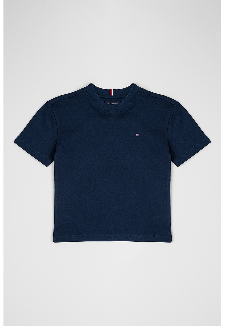 Tricou regular fit cu decolteu la baza gatului