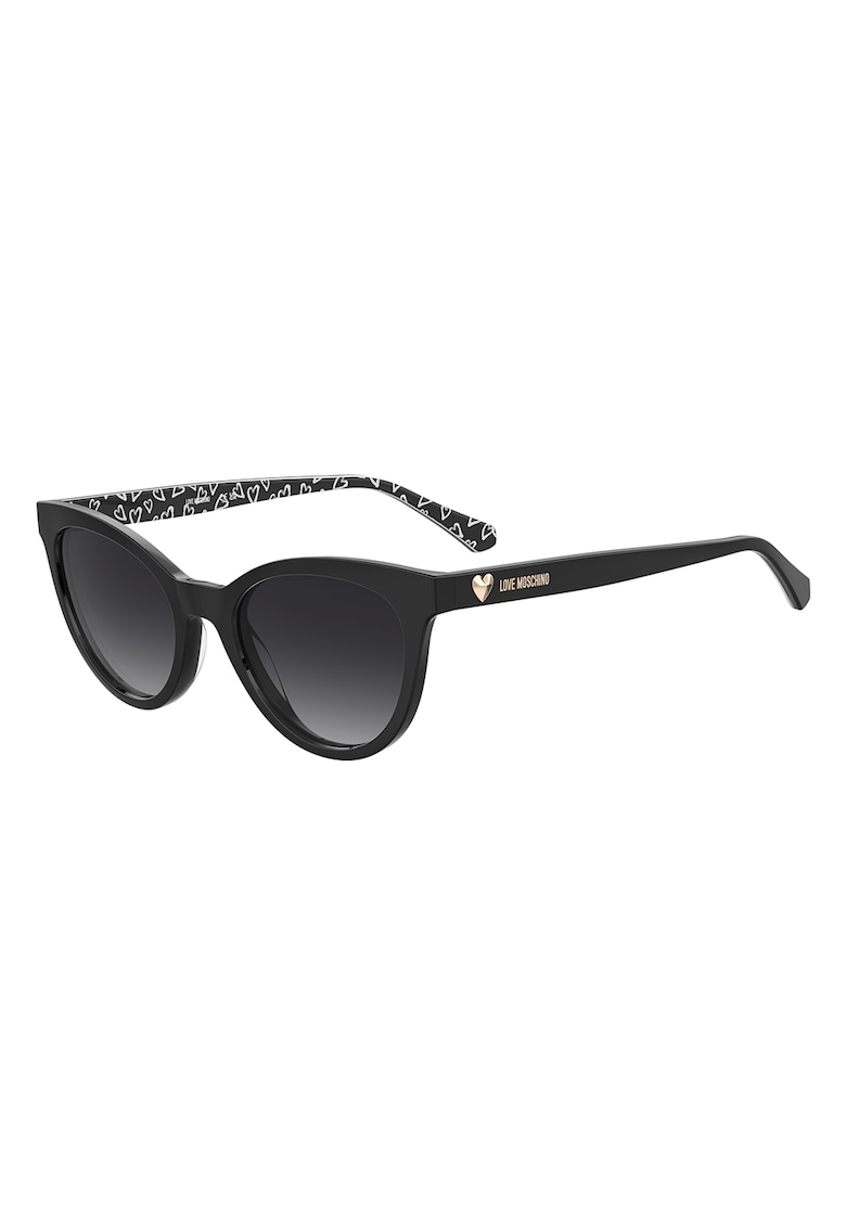 Ochelari de soare rotunzi cu lentile in degrade - Negru