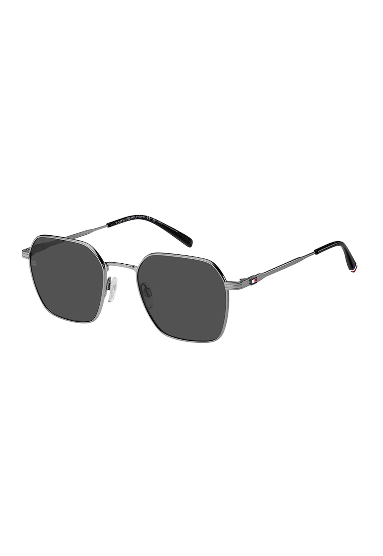 Ochelari de soare hexagonali cu rama metalica - Negru/Argintiu