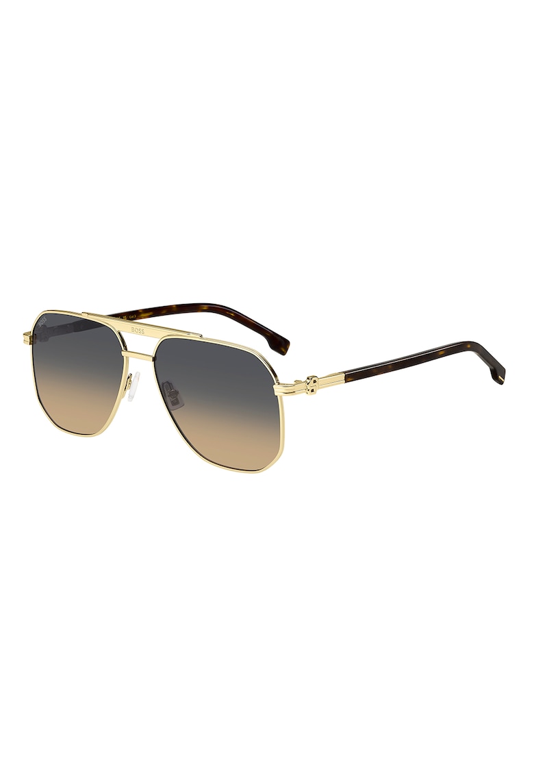 Ochelari de soare aviator unisex - Auriu/Maro inchis