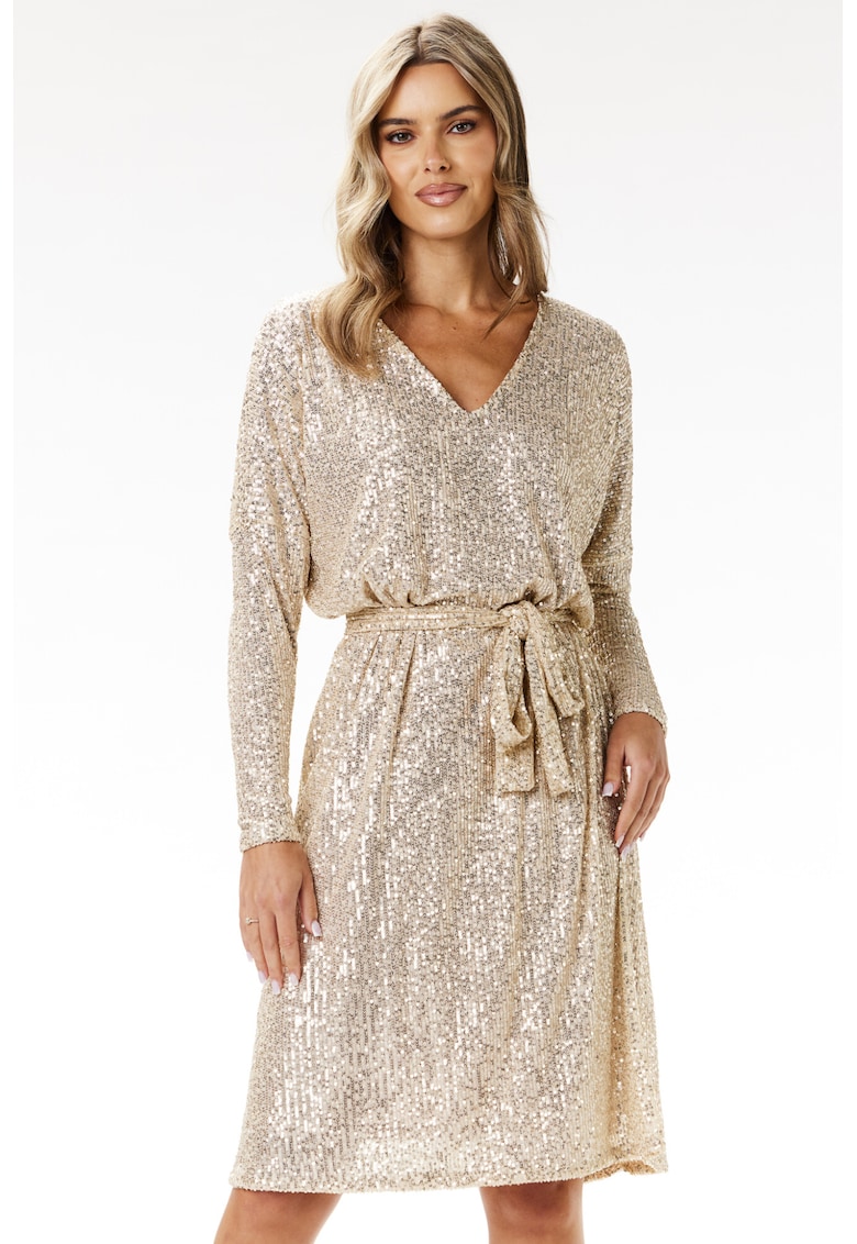 Rochie A690 - bej - poliester-elastan
