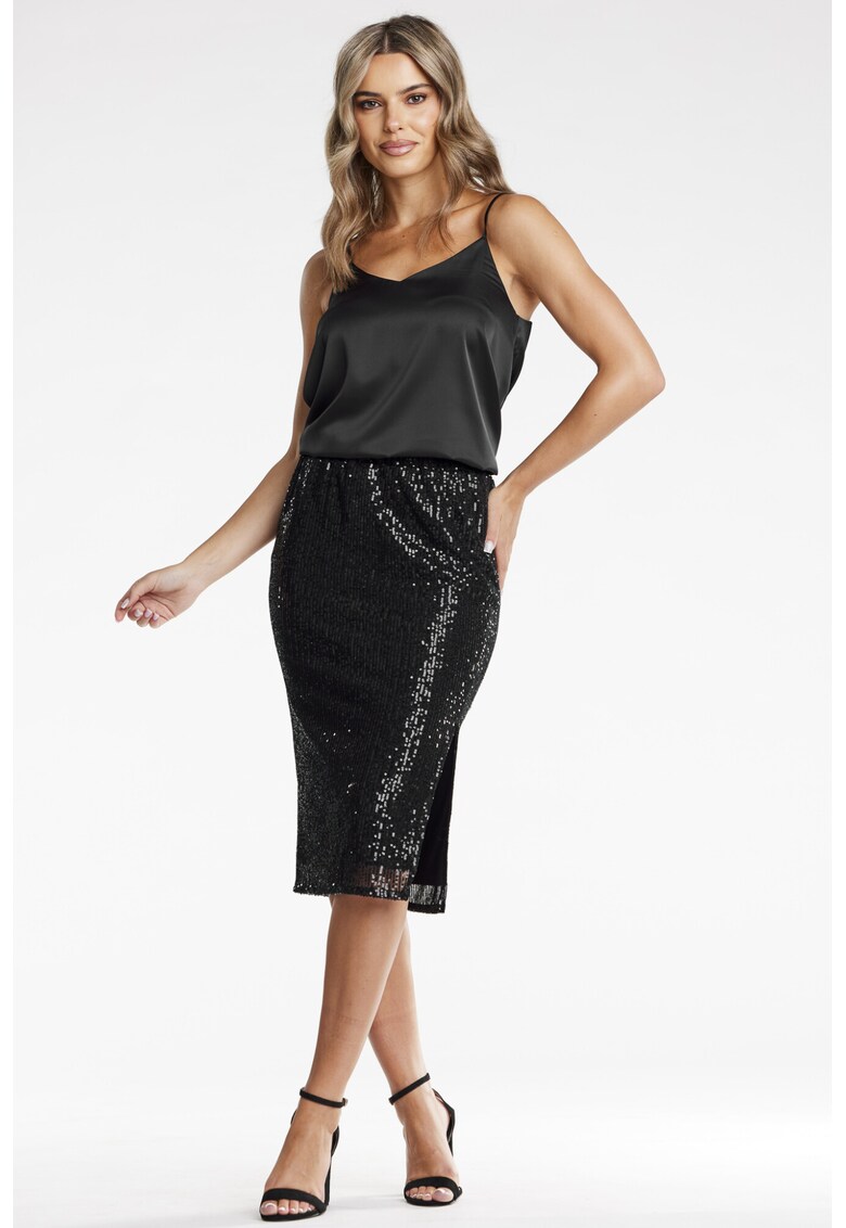 Fusta dama - neagra - poliester-elastan