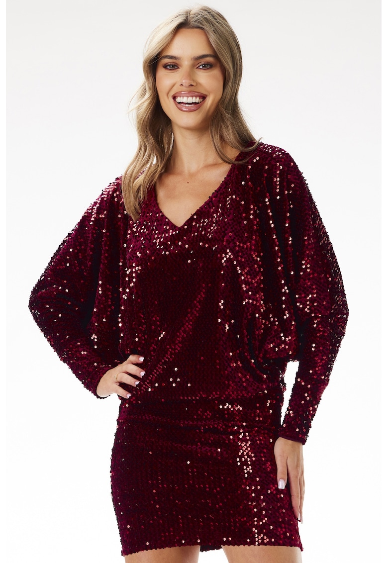Rochie catifea cu paiete - poliester