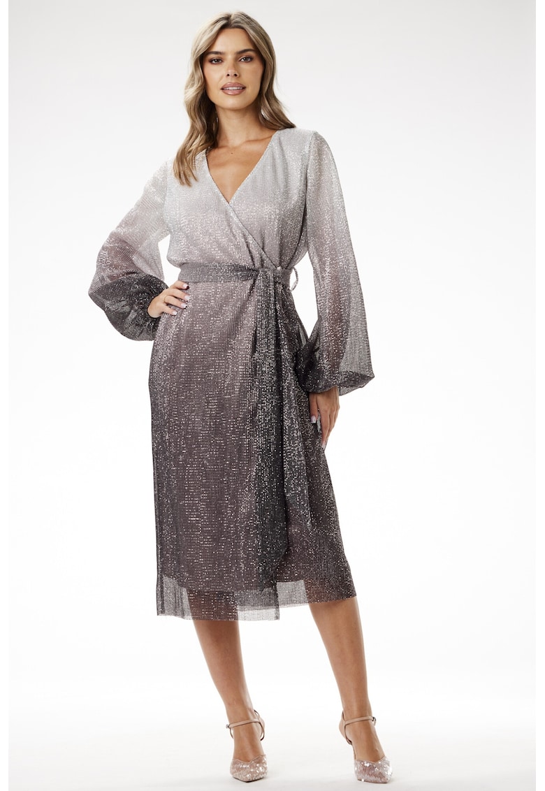 Sukienka cekinowa A702 - Silver -