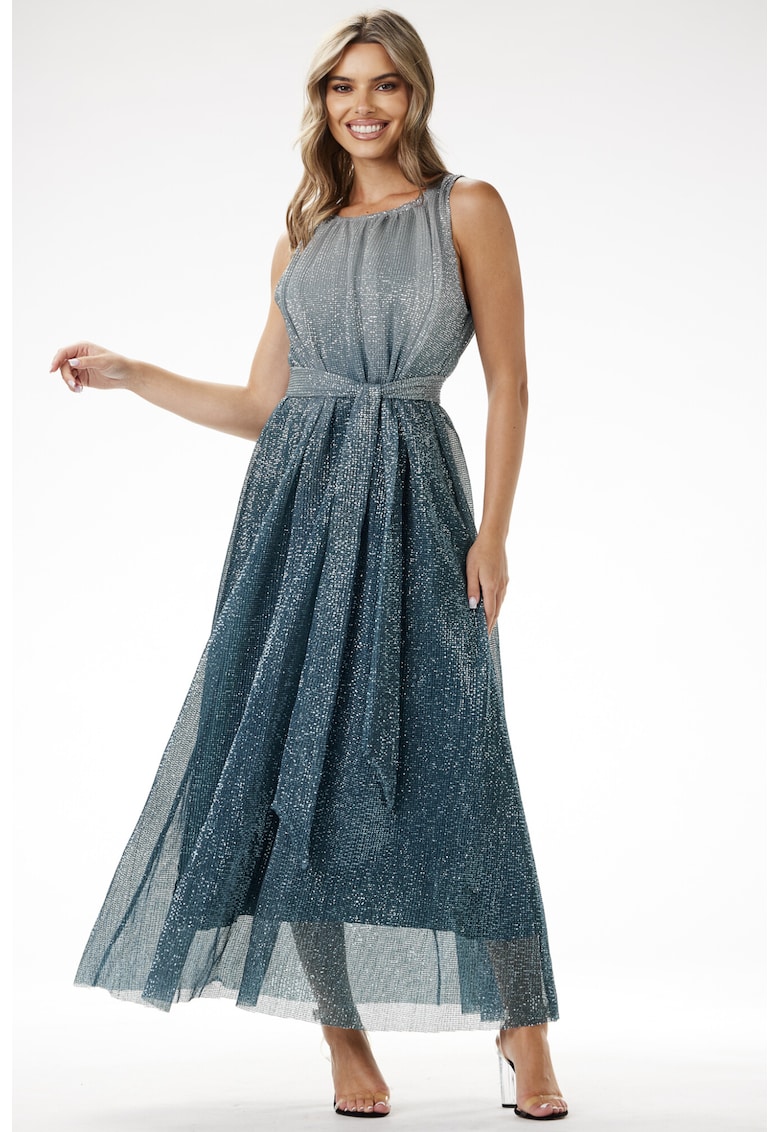 Rochie - A703 - poliester - verde sticla