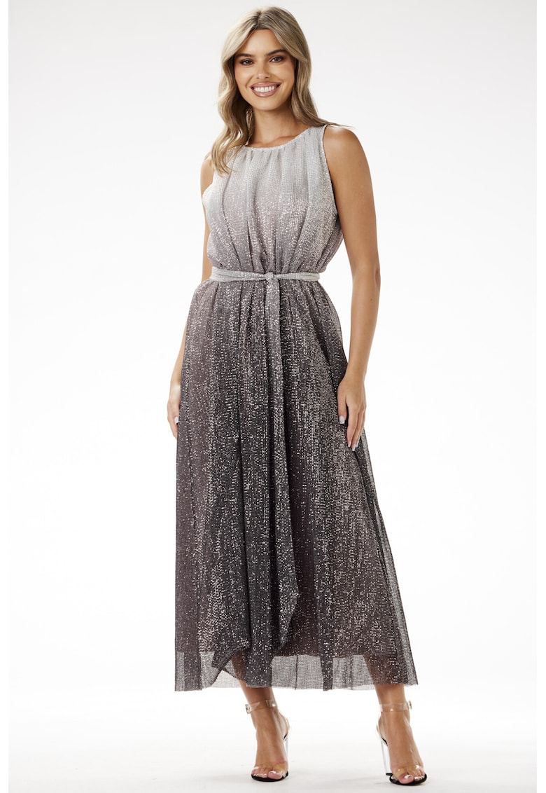 Lunga Rochie Fara maneca A703 - Argintiu