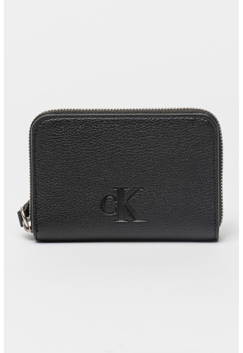 Portofel din piele ecologica cu bareta logo pe incheietura