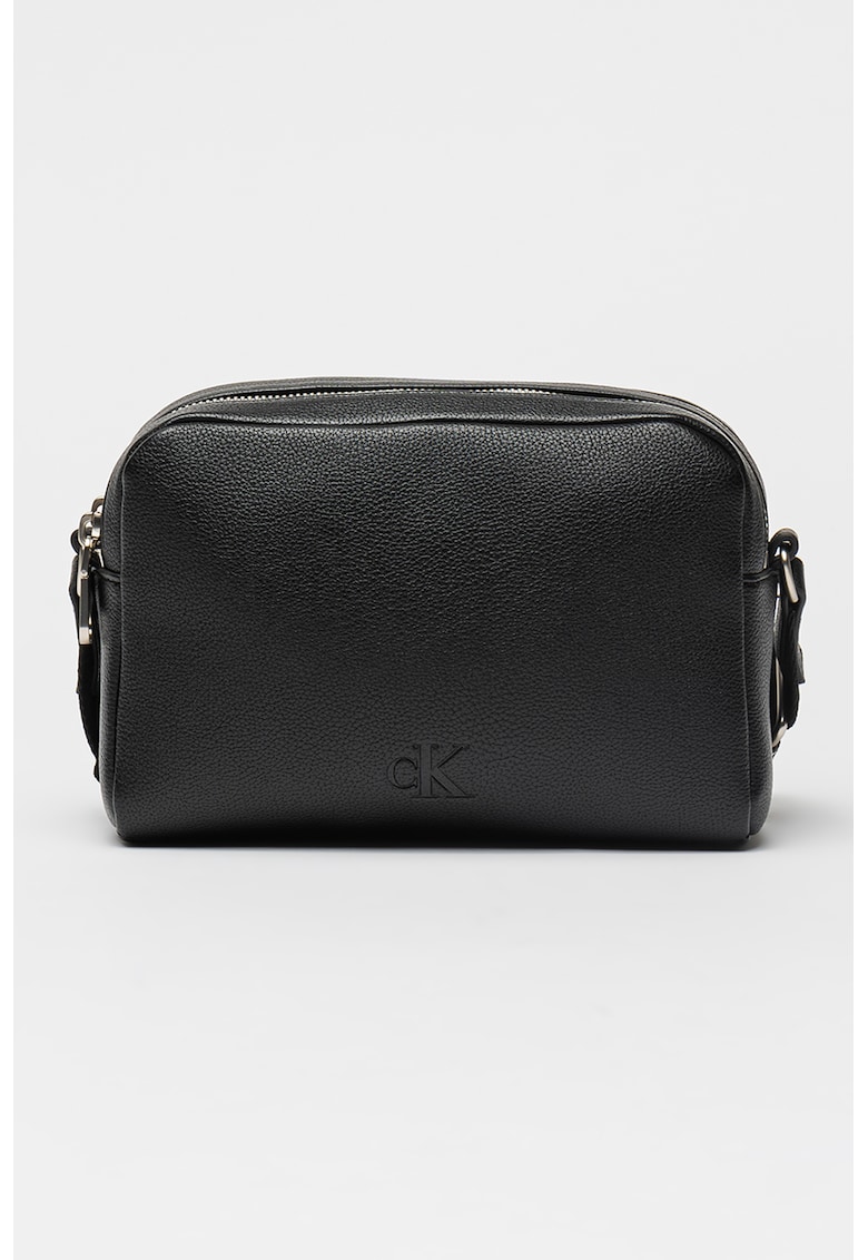 Geanta crossbody de piele ecologica cu bareta logo