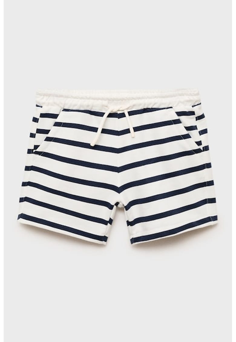 Pantaloni scurti tricotati fin cu dungi