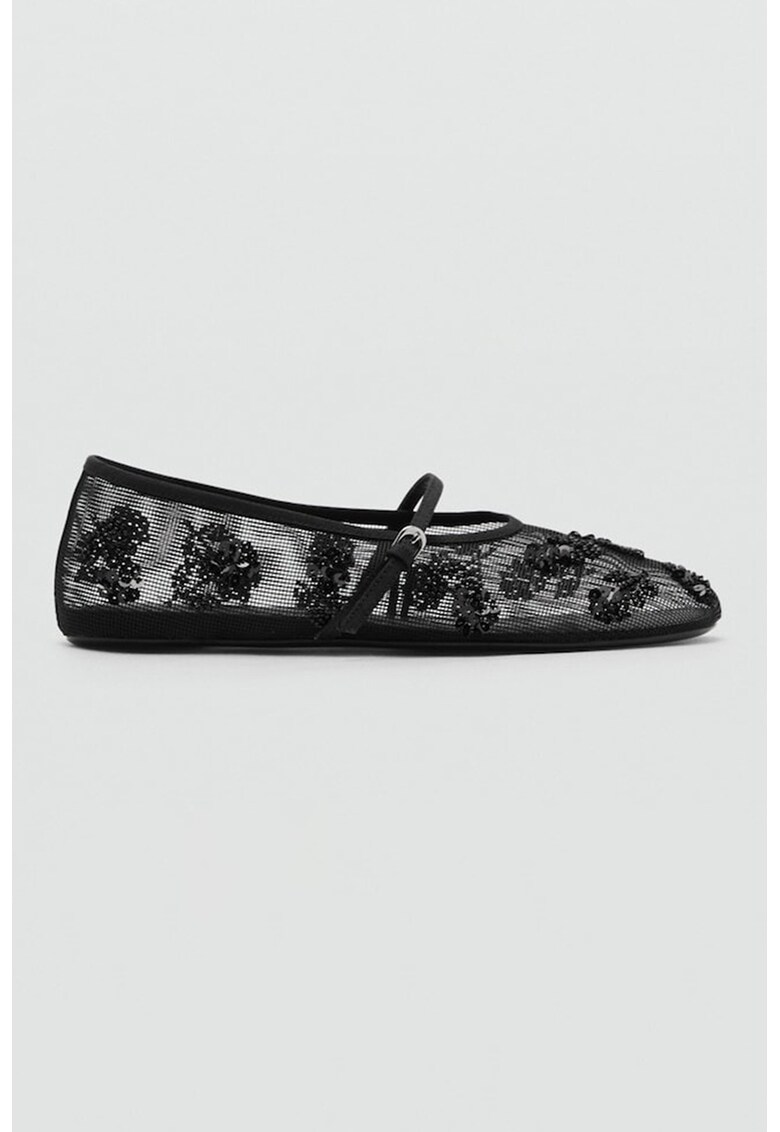 Pantofi Mary Jane de plasa - Negru
