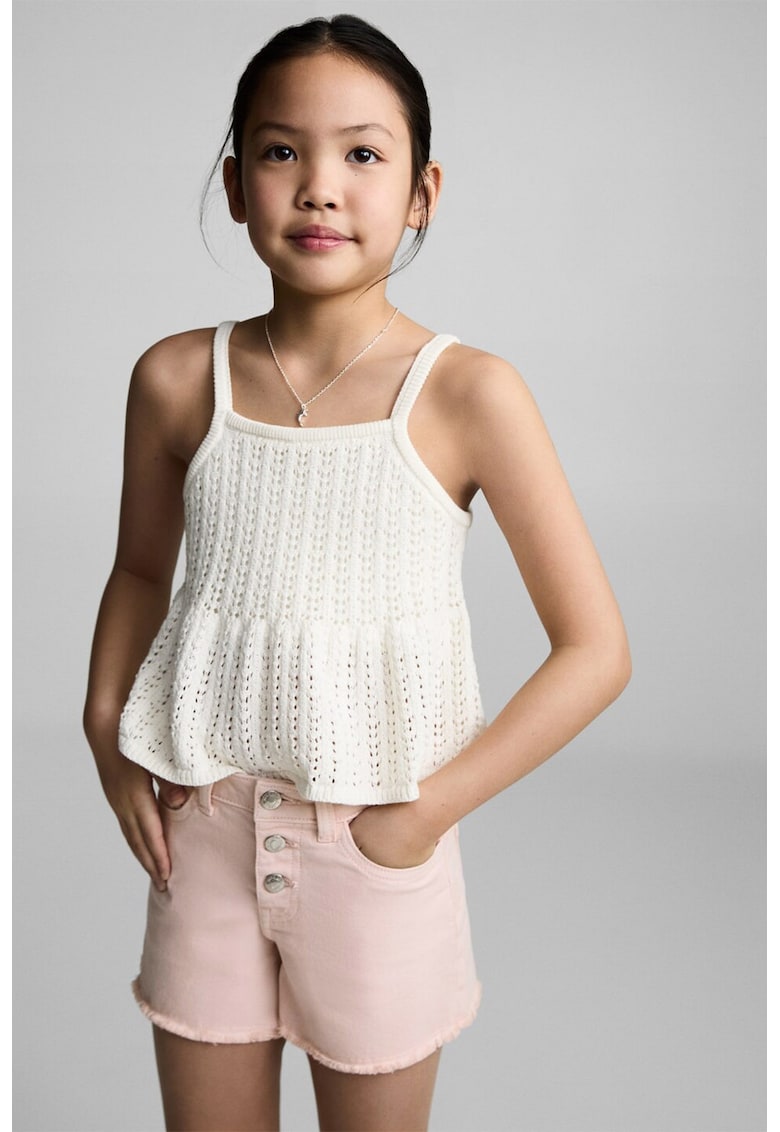 Blugi scurti cu terminatii franjurate - Roz pal