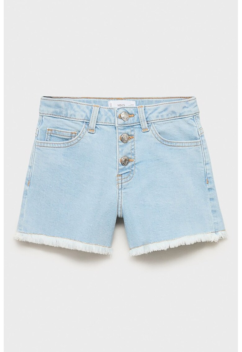 Blugi scurti cu terminatii franjurate - Albastru deschis