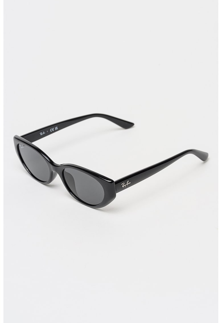 Ochelari de soare ovali unisex - Negru