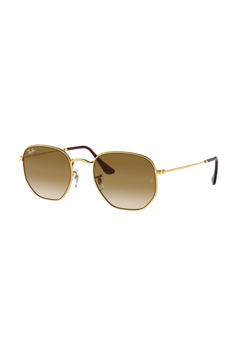 Ochelari de soare rotunzi unisex cu rama metalica - Auriu/Visiniu