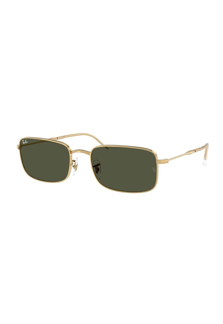 Ochelari de soare dreptunghiulari unisex cu detaliu logo - Auriu