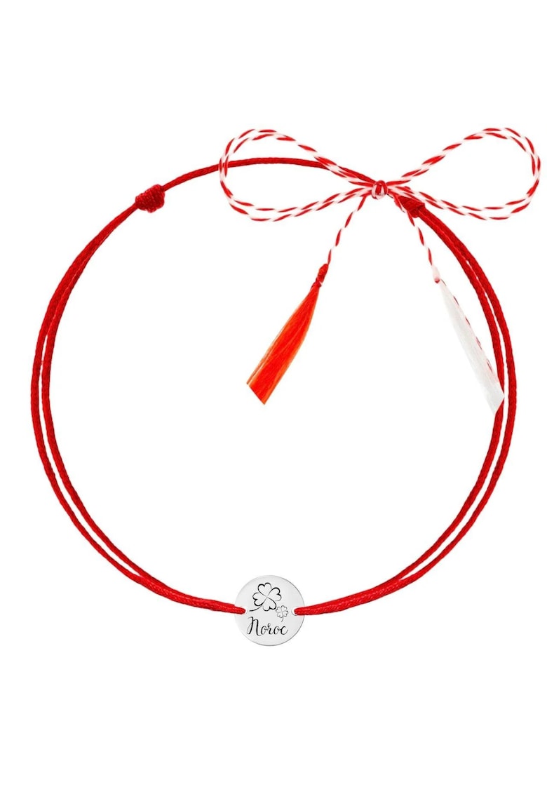 Martisor tip bratara - argintiu - cu banut gravat din argint 925 C1