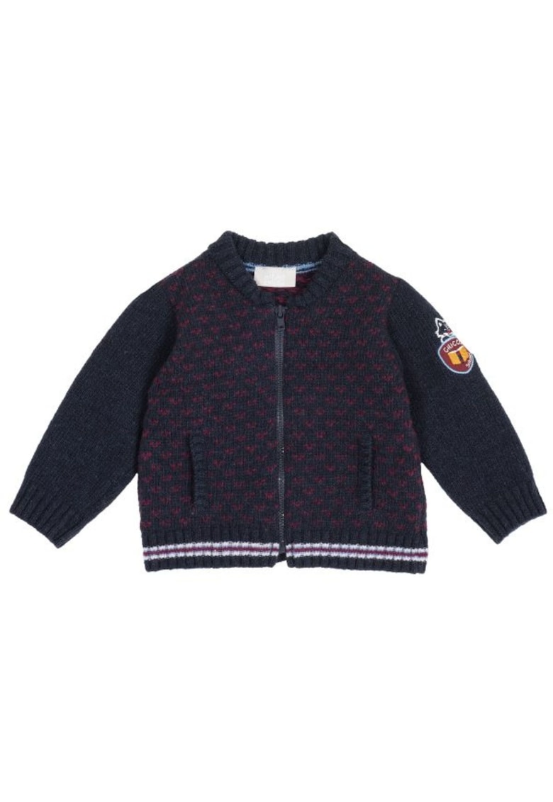 Pulover copii cardigan bleumarin - 80% lana - 20% poliamida - stil elegant -