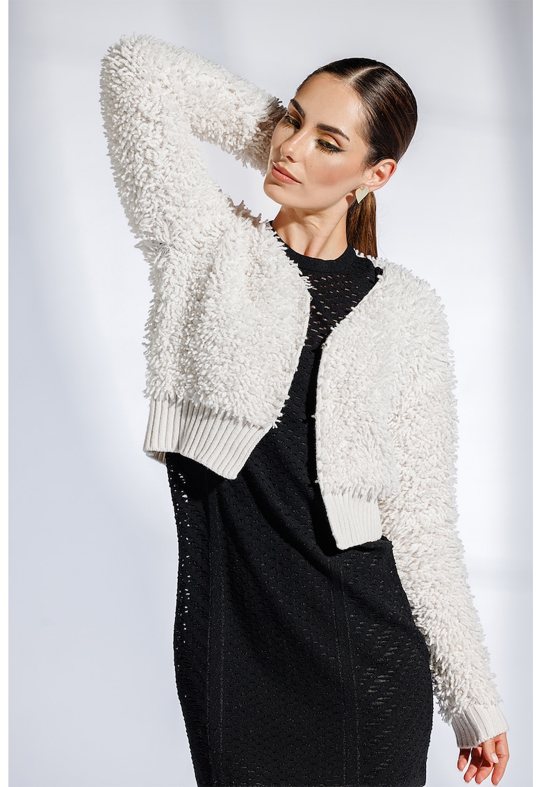 Cardigan din lana cu asepct pufos Icon
