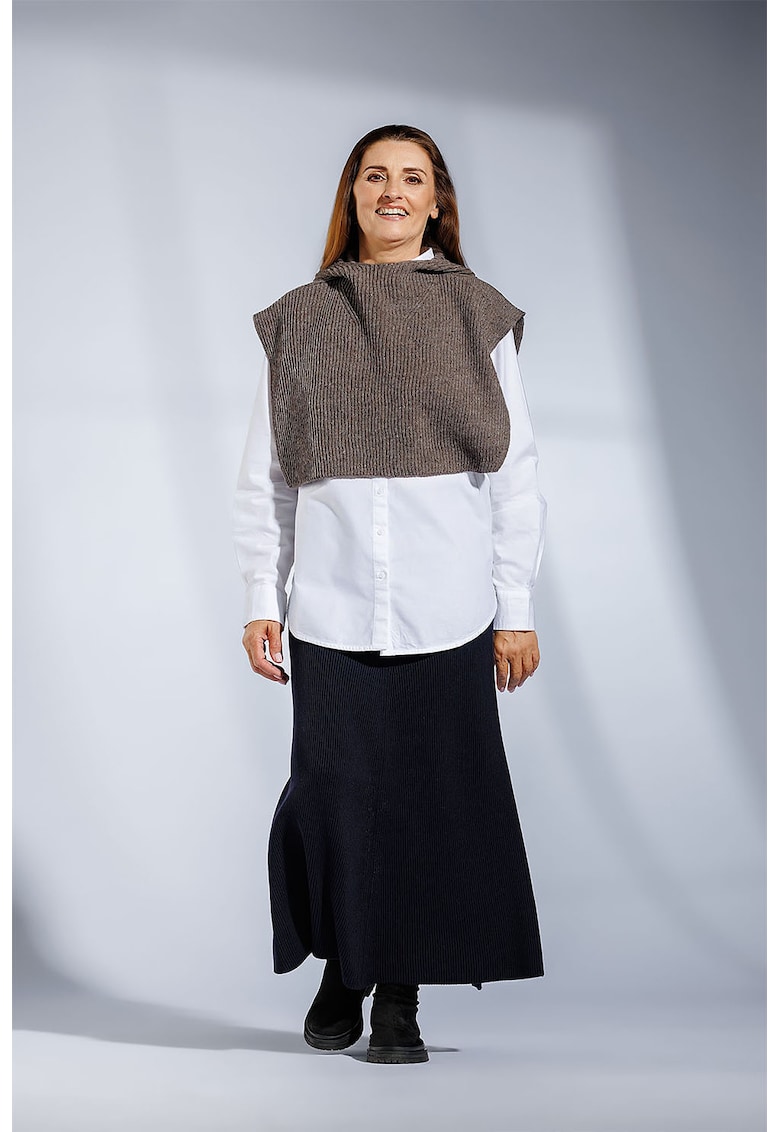 Poncho din amestec de lana virgina Mira