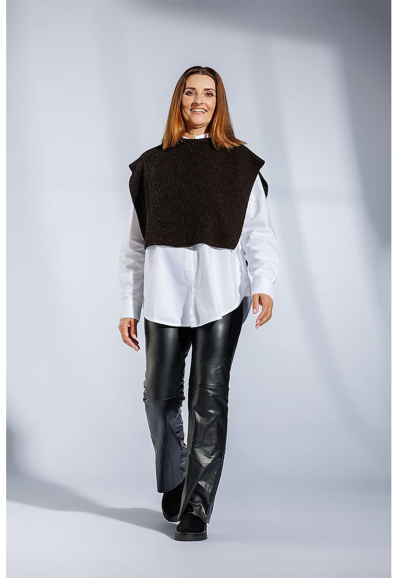 Poncho din amestec de lana virgina Mira