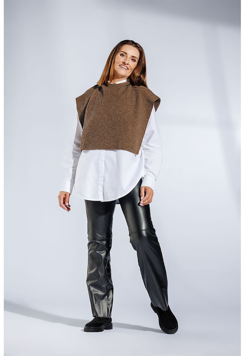 Poncho din amestec de lana virgina Mira