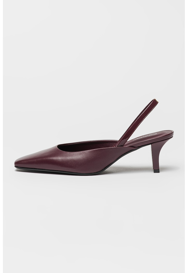 Pantofi de piele cu toc clasic - Violet tyrian