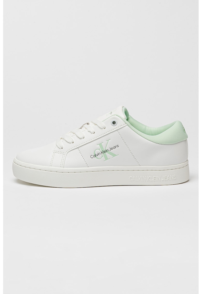 Pantofi sport din piele si piele ecologica cu logo in lateral