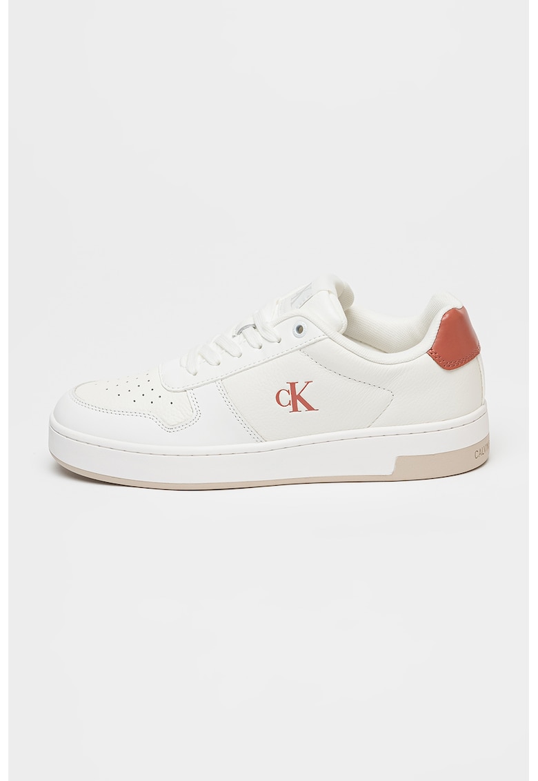 Pantofi sport din piele cu segment cu perforatii