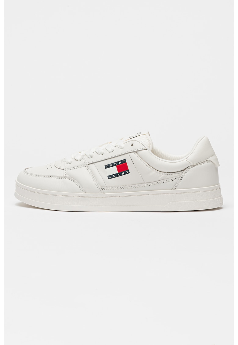 Pantofi sport de piele cu segment frontal perforat