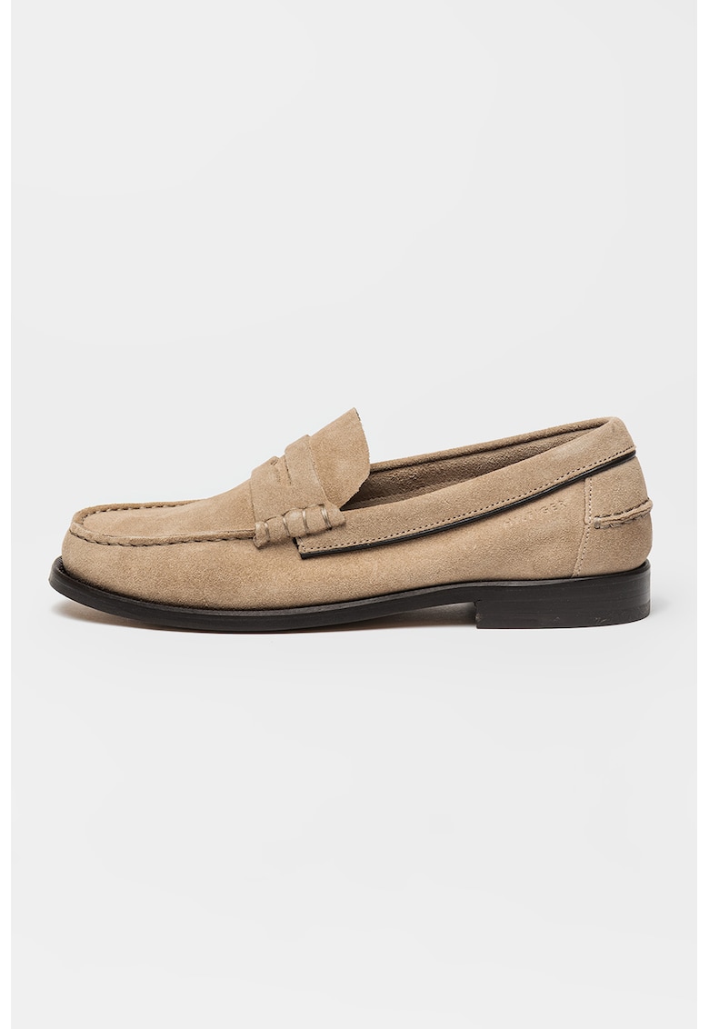 Pantofi loafer din piele intoarsa