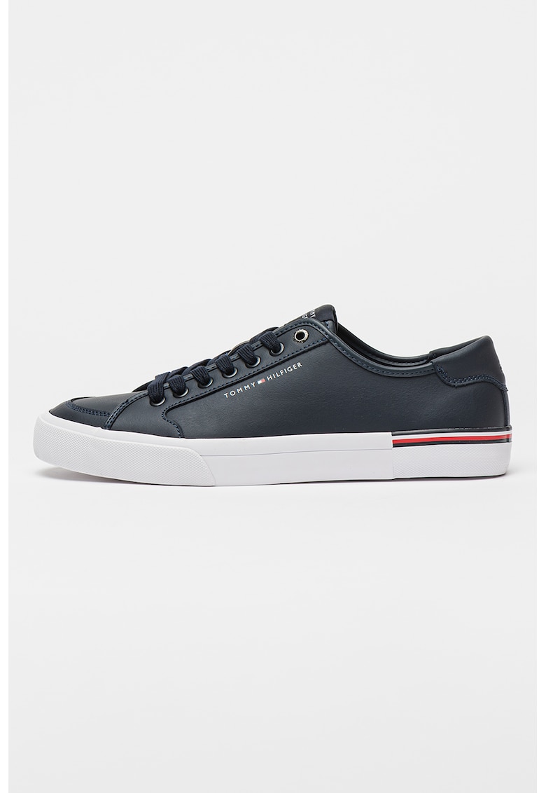 Pantofi sport din piele cu detaliu logo - Albastru ultramarin