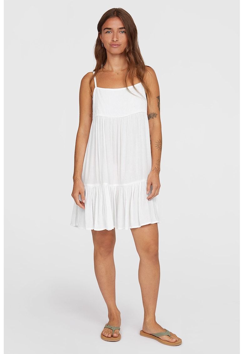 Rochie scurta stratificata Rilee - Alb optic