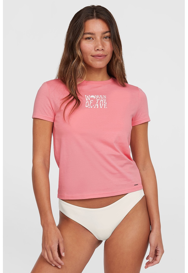 Tricou regular fit cu imprimeu - Roz deschis