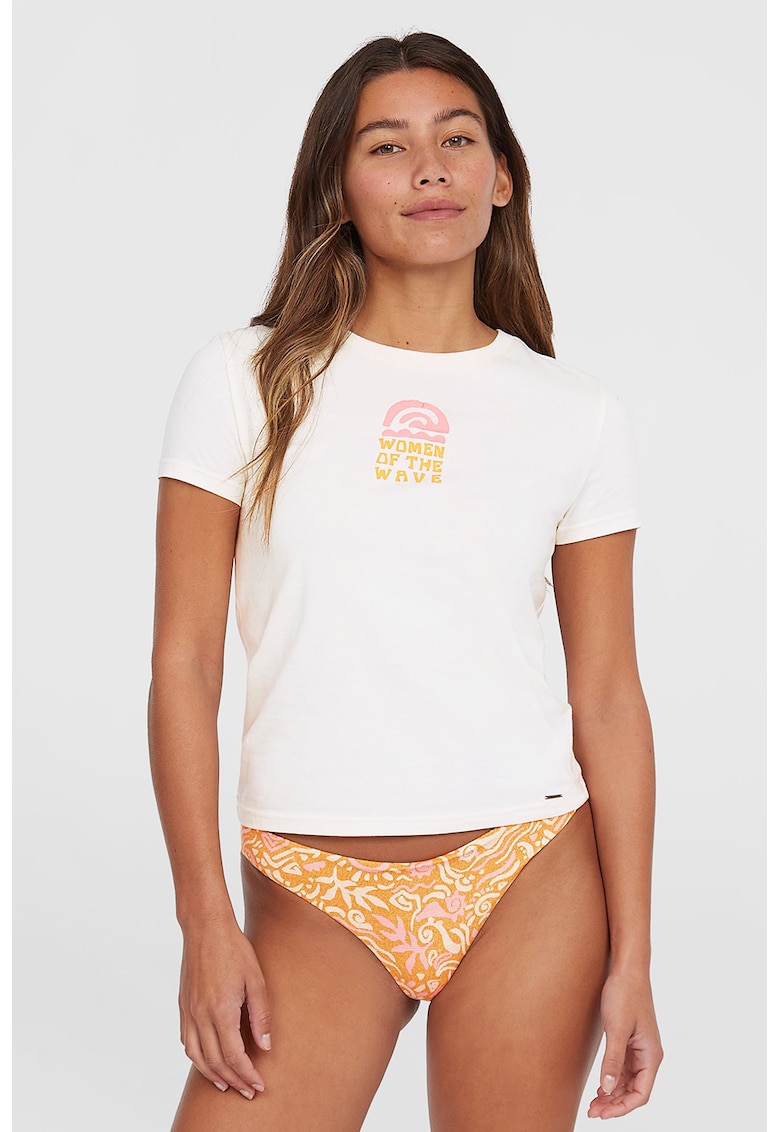 Tricou regular fit cu imprimeu - Alb/Portocaliu pal