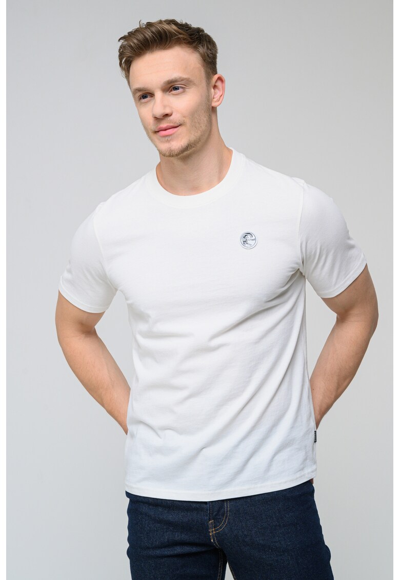Tricou cu decolteu la baza gatului Originals - Alb fildes