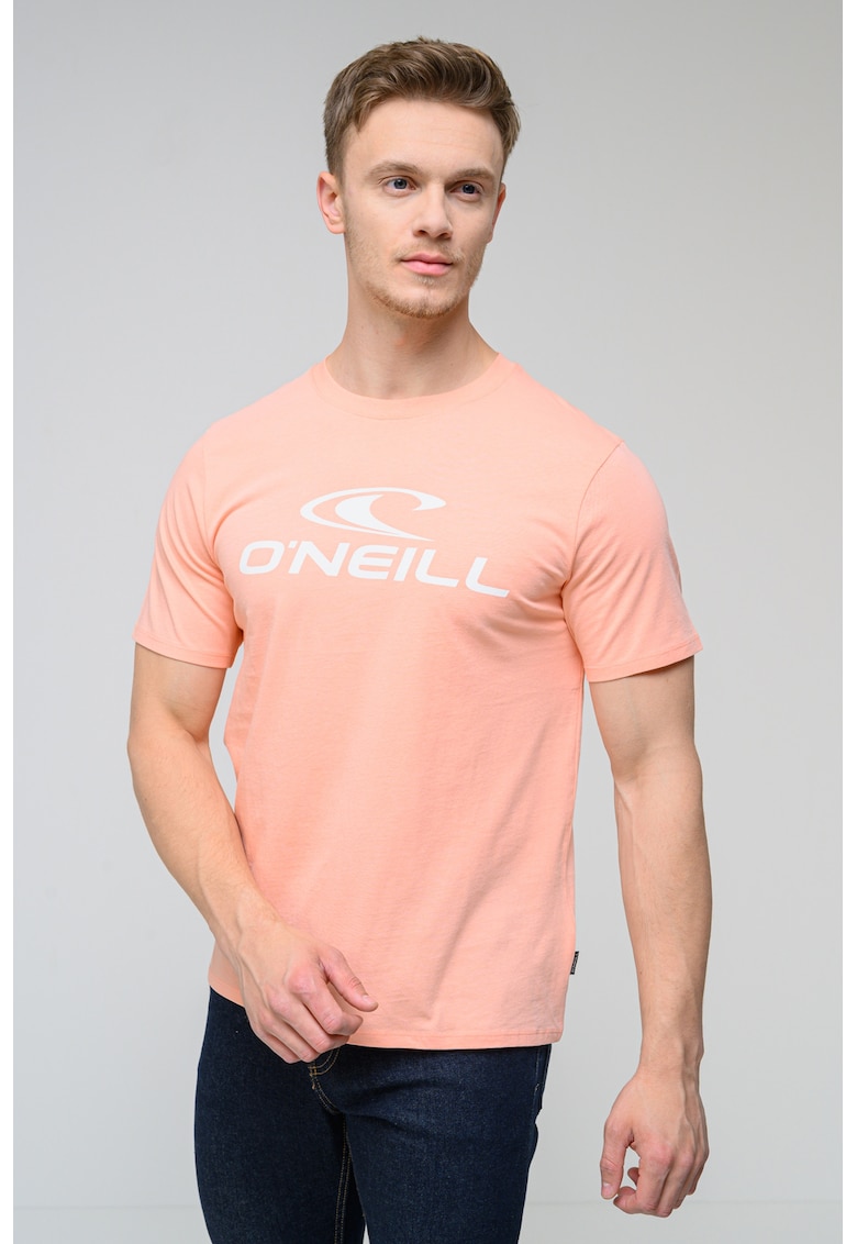 Tricou cu imprimeu logo - Alb/Roz somon