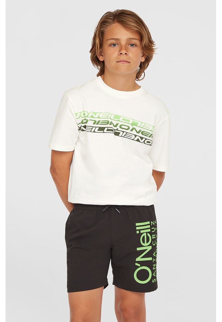 Pantaloni scurti de baie cu snur - Negru/Verde pal