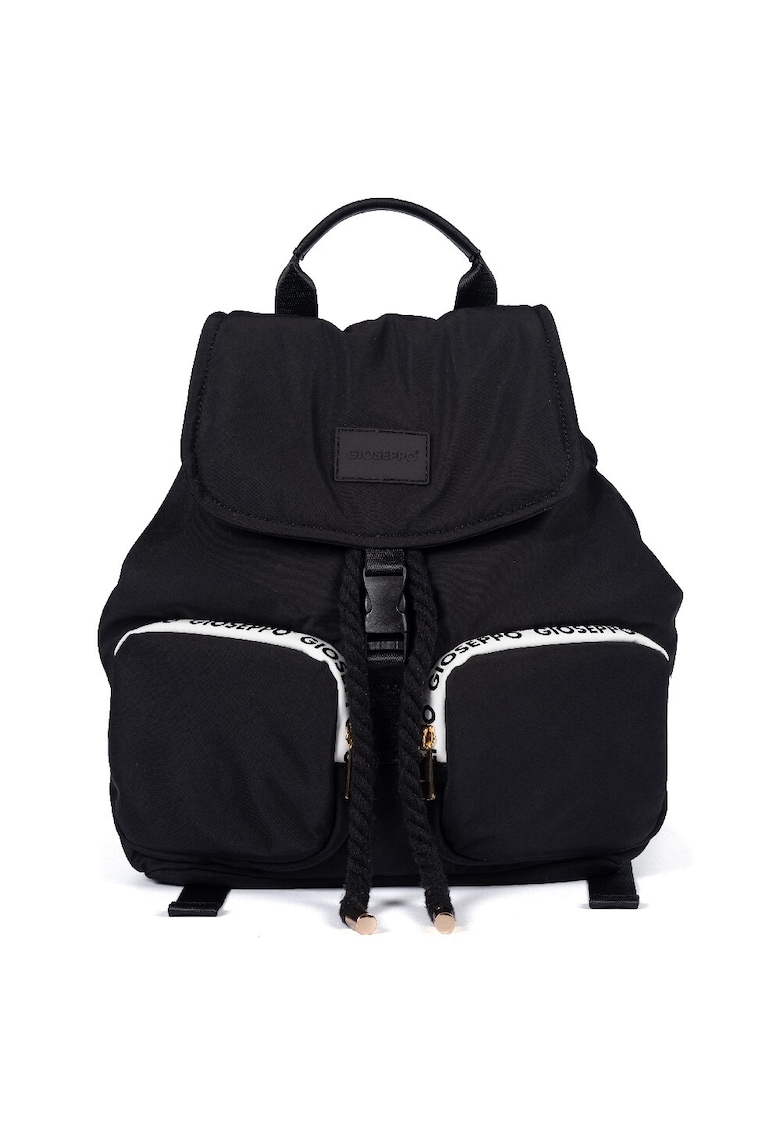 Rucsac din material textil cu buzunare frontale cu fermoar