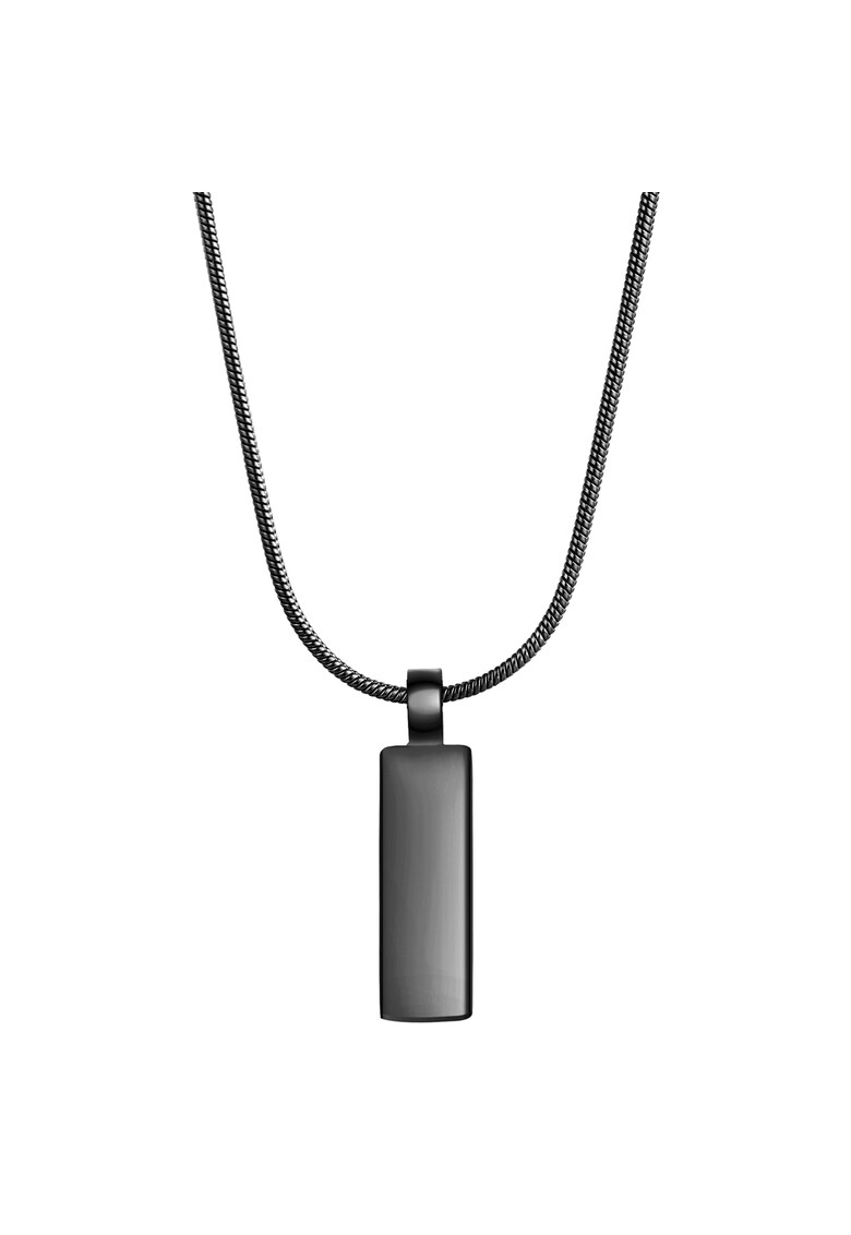 Colier de otel inoxidbail cu pandantiv - Negru