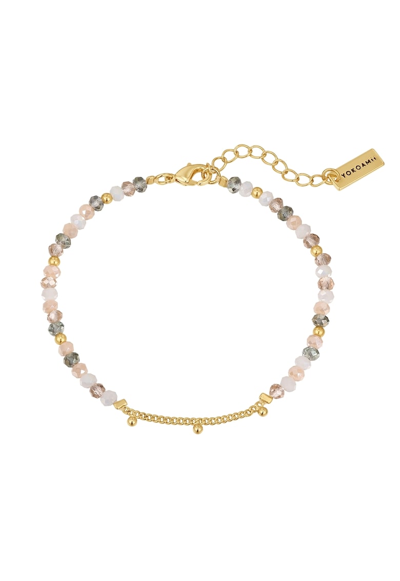 Bratara placata cu aur de 14K decorata cu perle sintetice