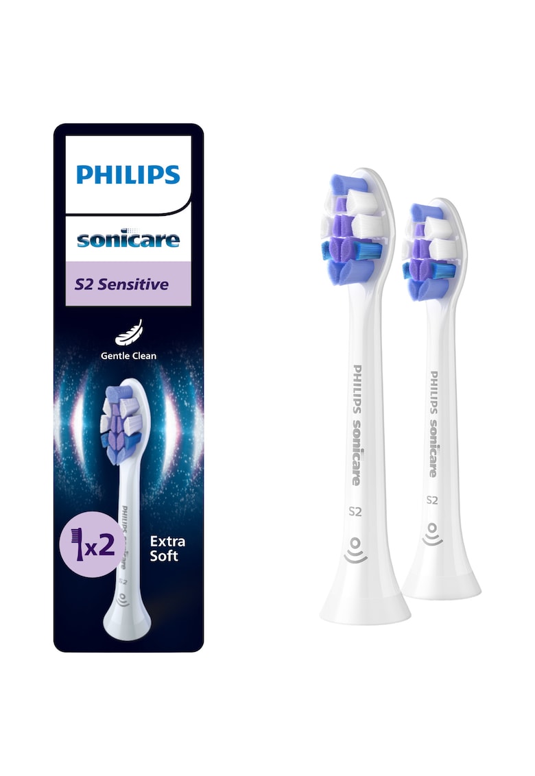 Rezerve Sensitive HX6052/87 - pachet de 2 capete de periere - Standard - click-on - sincronizarea modurilor BrushSync - Alb