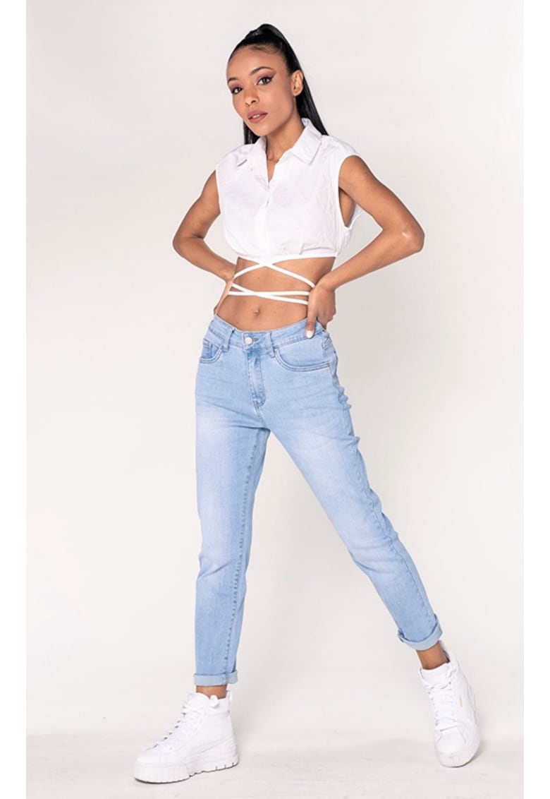 Blugi dama Mom Fit  albastru deschis P189-6 16782