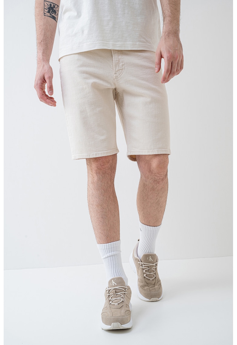 Bermude din denim cu talie medie