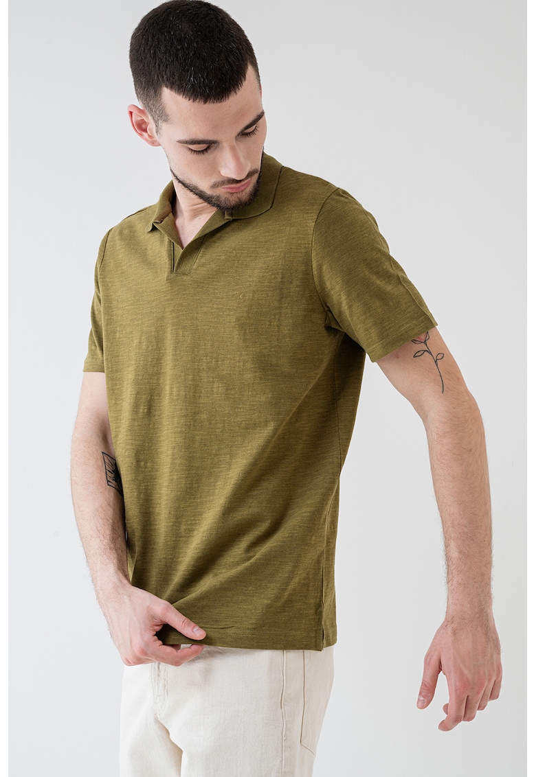 Tricou polo din amestec de bumbac de bumbac organic