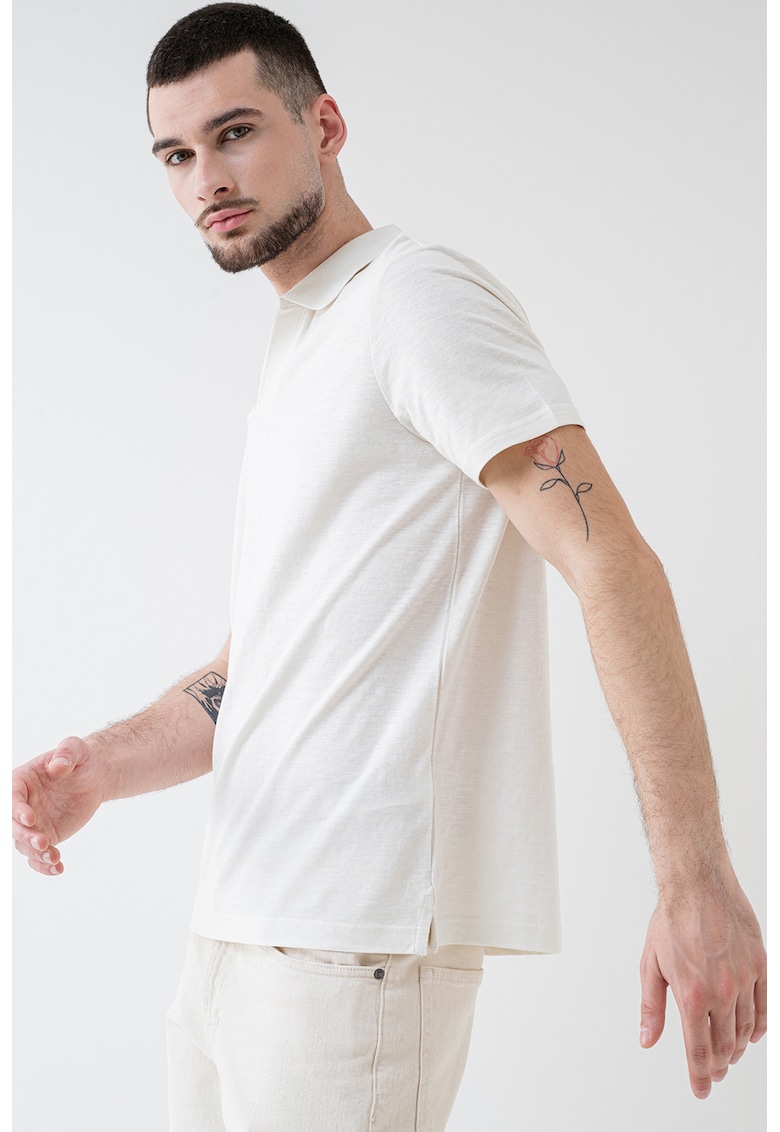 Tricou polo din amestec de bumbac de bumbac organic