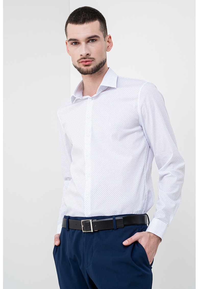 Camasa slim-fit din amestec de bumbac organic