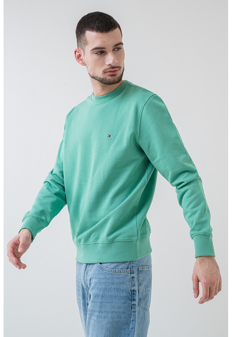 Bluza de trening din bumbac organic cu logo - Verde deschis